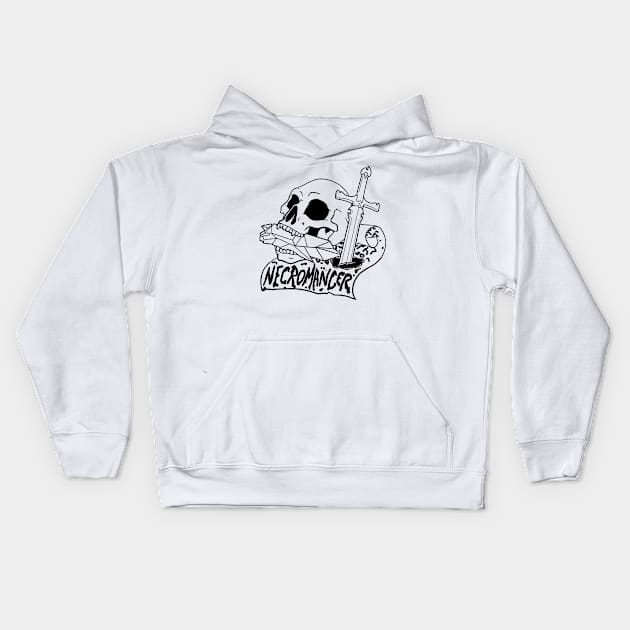 Necromancer Class - Black Design Kids Hoodie by CliffeArts